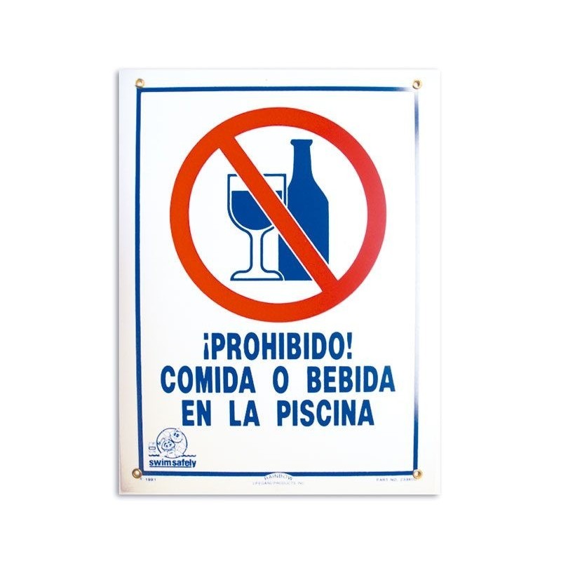 Cartel seguridad PROHIBIDO COMIDA O BEBIDA. 100695