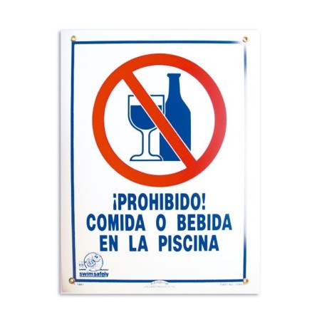 Cartel seguridad PROHIBIDO COMIDA O BEBIDA. 100695