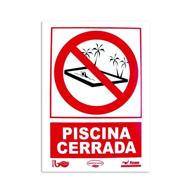 Cartel seguridad PISCINA CERRADA. 101169
