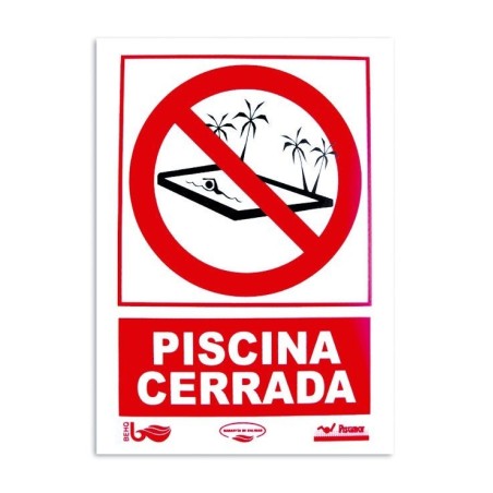 Cartel seguridad PISCINA CERRADA. 101169
