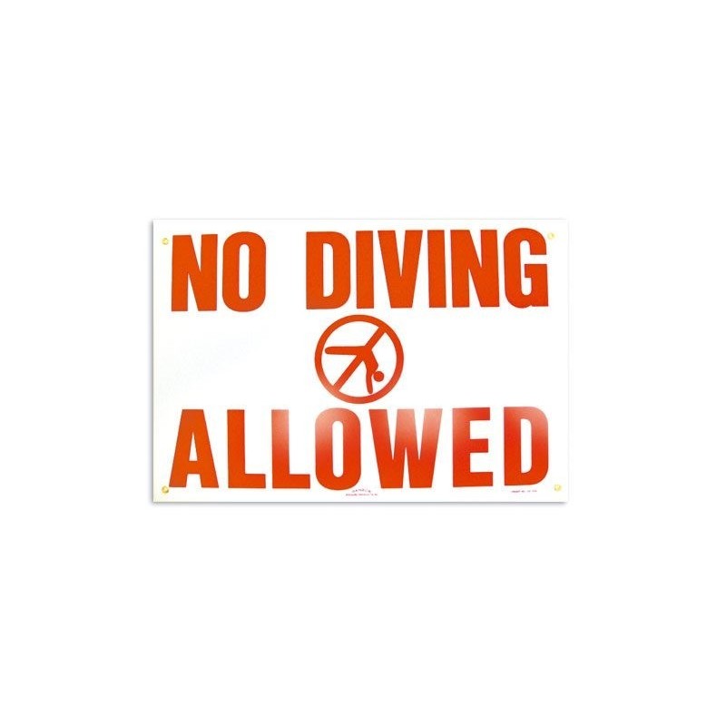Cartel seguridad inglés NO DIVING ALLOWED. 100698