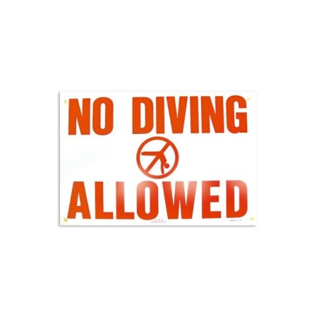 Cartel seguridad inglés NO DIVING ALLOWED. 100698