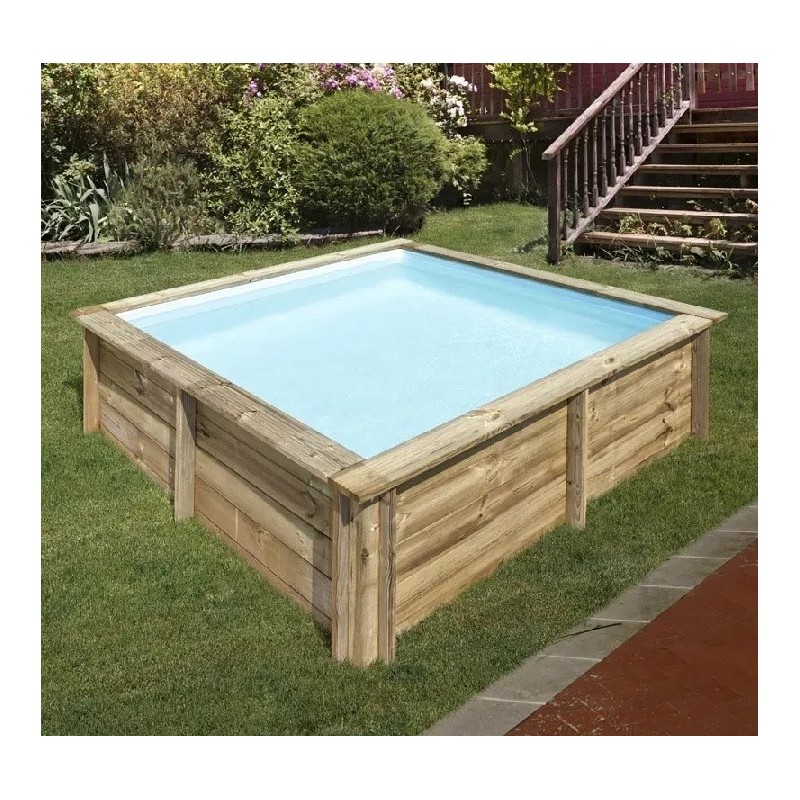 Piscina elevada de madera cuadrada City 225 x 225 x 68 cm Gre. 790000