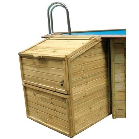 Caseta filtración piscina madera 143 cm Gre. 787249