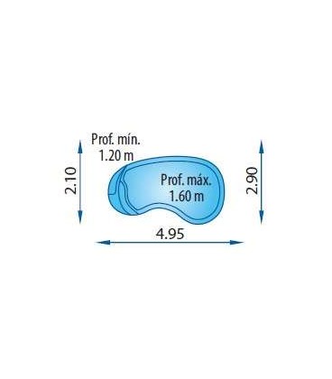 Piscina poliéster - Modelo Menorca. Europa Piscinas