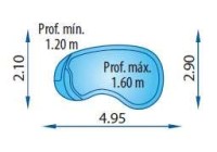 Piscina poliéster - Modelo Menorca. Europa Piscinas