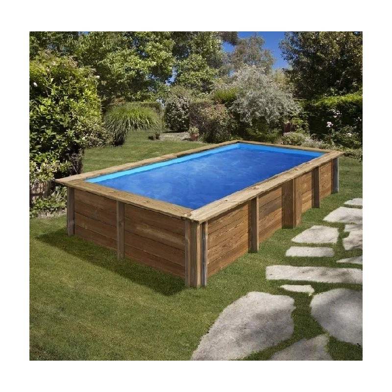 Piscina elevada de madera cuadrada Lemon 375 x 200 x 68 cm Gre. 790204