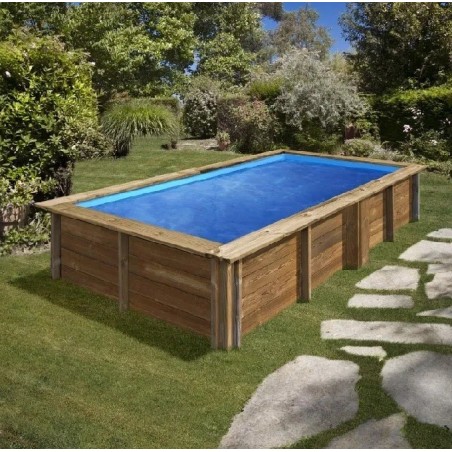 Piscina elevada de madera cuadrada Lemon 375 x 200 x 68 cm Gre. 790204