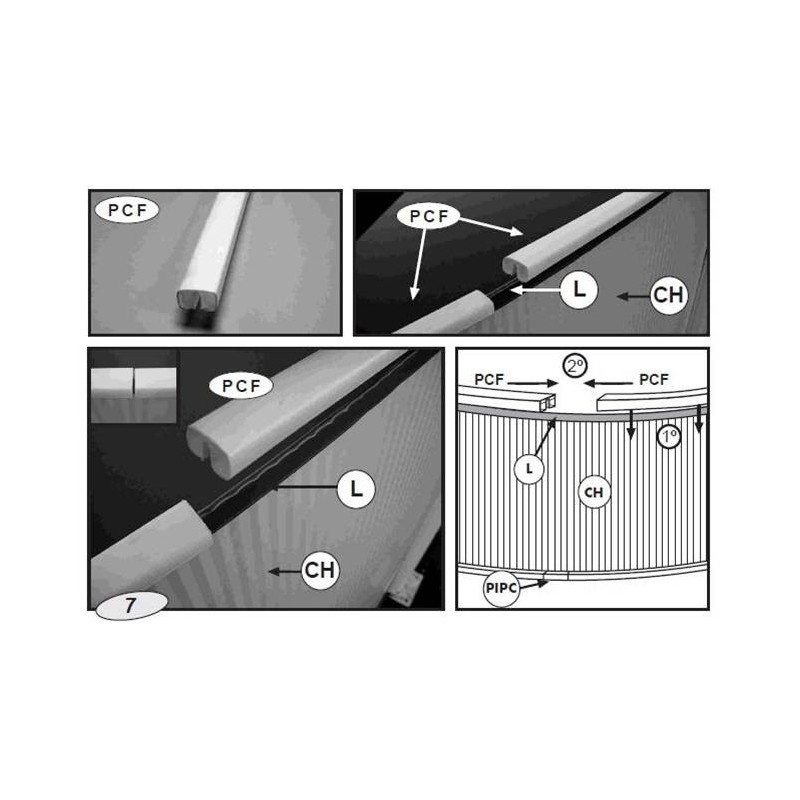 Perfil superior piscina madera Gre. 788038