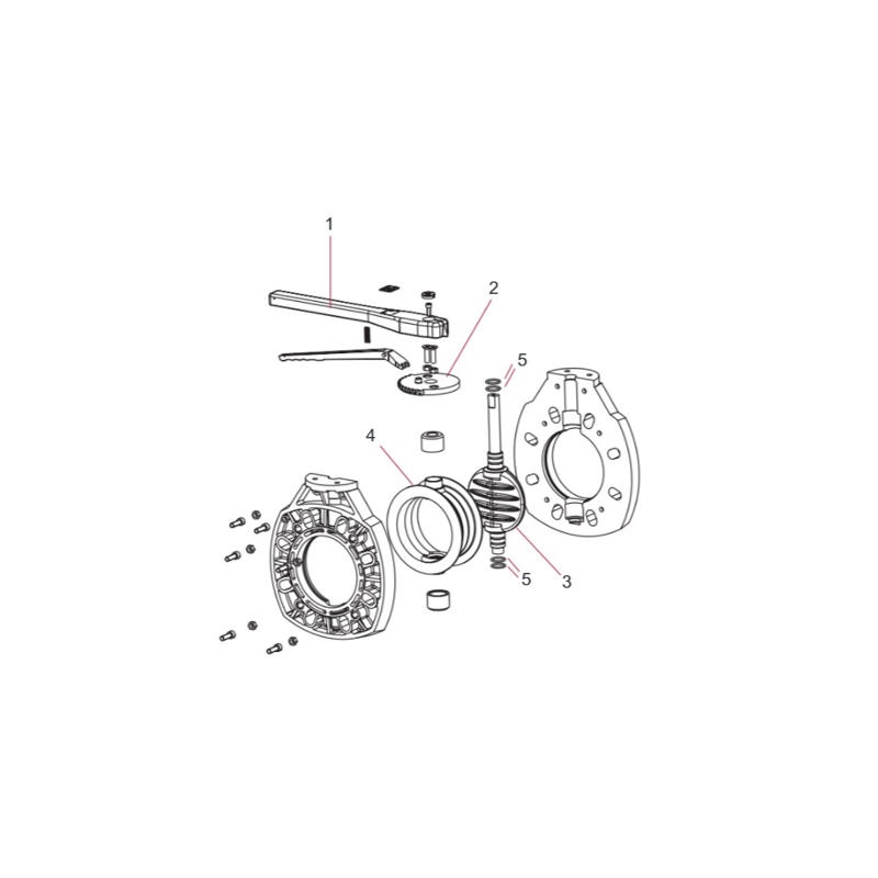 Conjunto maneta válvula mariposa D.125-140 Cepex. 02585R0124
