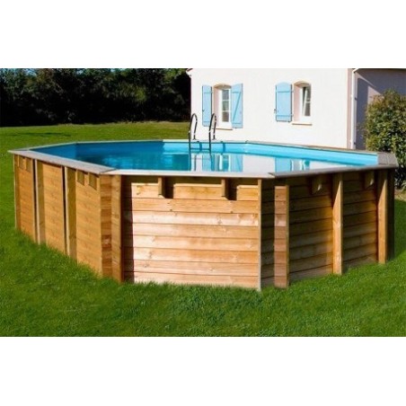Piscina elevada de madera ovalada Orange 755 x 456 x 146 cm Gre. 800007