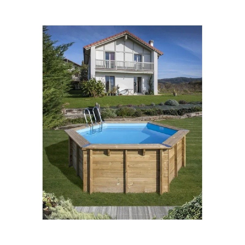 Piscina elevada de madera redonda Vanille 2 Ø 400 x 119 cm Gre. 800002