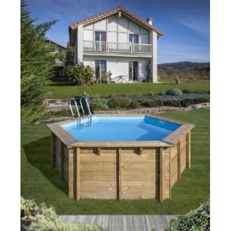 Piscina elevada de madera redonda Vanille 2 Ø 400 x 119 cm Gre. 800002