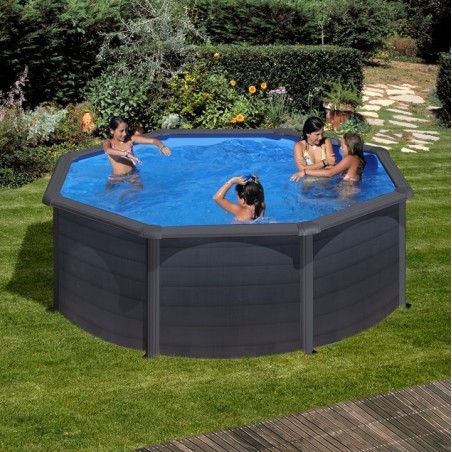 Piscina elevada KEA aspecto grafito Ø 300 x 120 Gre. KIT300GF