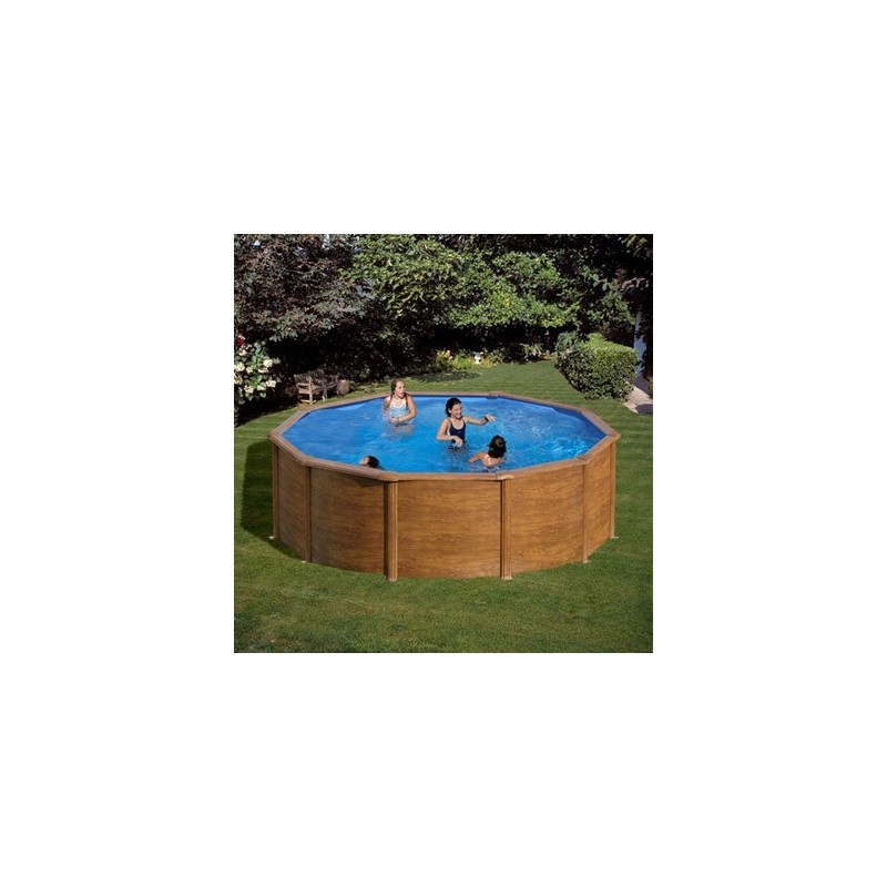 Piscina GRE Pacific redonda imitación madera Ø 300 x 120 cm. KIT300W