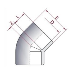 Codo PVC Diámetro 140 45o Cepex. 01756