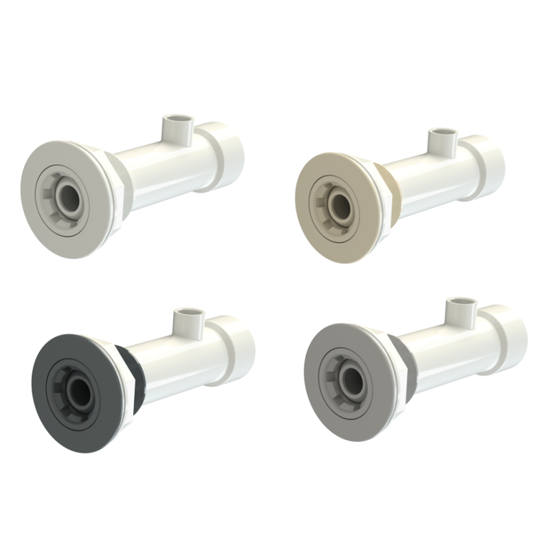 Kit hidromasaje piscina poliéster 190mm Blanco. 32114