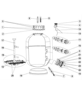 Tornillería tapa filtro Europa Astralpool. 4404260211