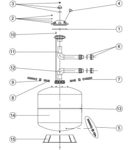 Junta tapa filtro inoxidable Astralpool. 4404060301