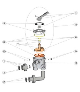 Juntas enlace 1 1/2" válvula selectora Astralpool. 4404120205