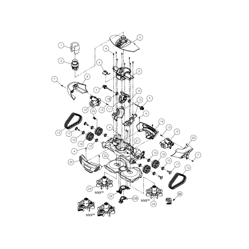 DISPOSITIVO DE CONTROL DE DIRECCION LADO A MX8 ZODIAC. W79011