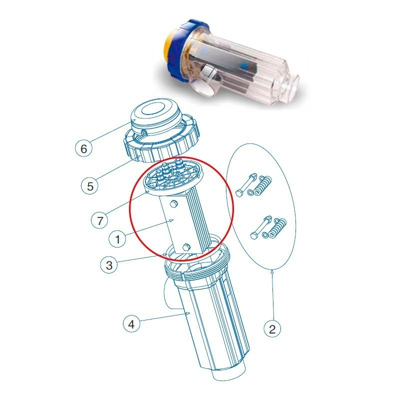 Electrodo célula DOM-40B/36B IDEGIS. R-204