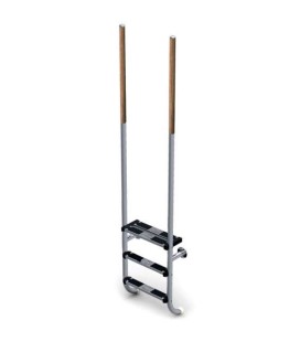 ESCALERA ELEGANCE 2 PELDAÑOS IPE+INOX + 1 SEGURIDAD AISI 316