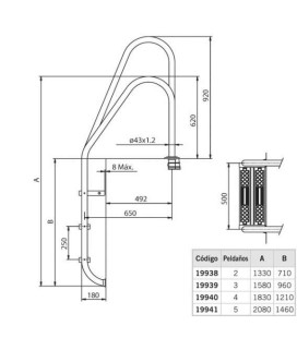 ESCALERA STANDARD AISI316 P. 4 LUXE+1 SEG. 2