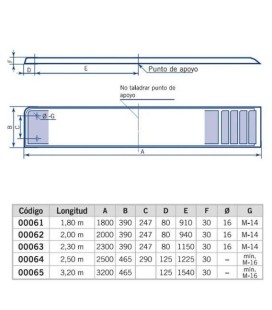 PLATAFORMA PFV ANCHO 0,46 M LONGITUD 2,5 M 2