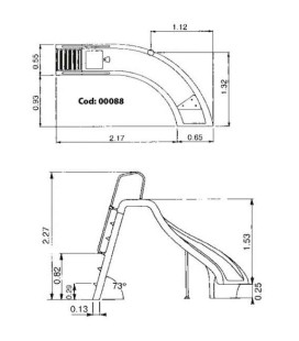 TOBOGAN CURVADO IZQUIERDA 1,78 M 2
