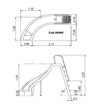 TOBOGAN CURVADO IZQUIERDA 1,78 M