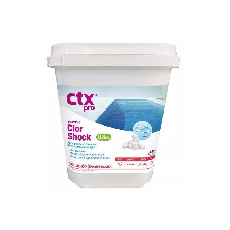 CTX 250.0 Clorshock 5KG 0% Bórico - Dicloro en tabletas Premium. 75139