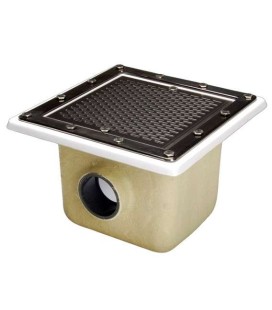 SUMIDERO PISC. PREF. POL. Y F.V. 355x355 mm SAL. 90 REJILLA INOX