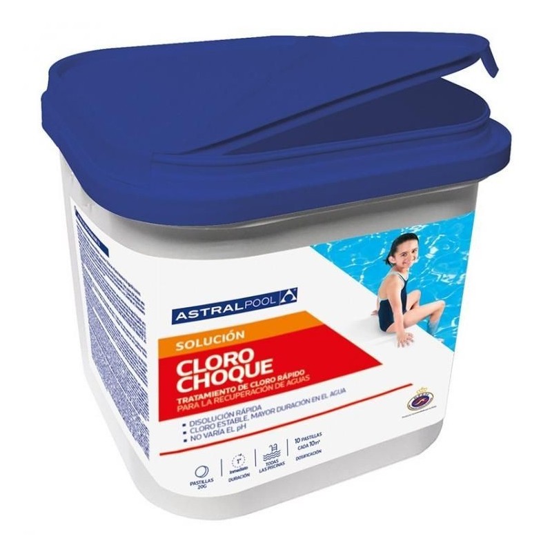 Cloro Choque Tabletas 30gr 5kg Astralpool. 75157