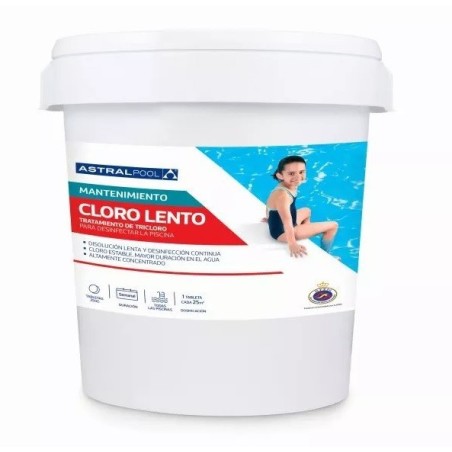 Cloro Lento Tabletas 250gr 25kg. Astralpool. 75163