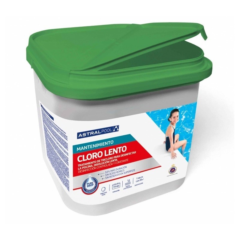 Cloro lento tab 250gr. sin bórico 4Kg. Astralpool. 71722