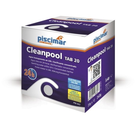Floculante abrillantador Cleanpool TAB 20 Piscimar 12 ud. 201877