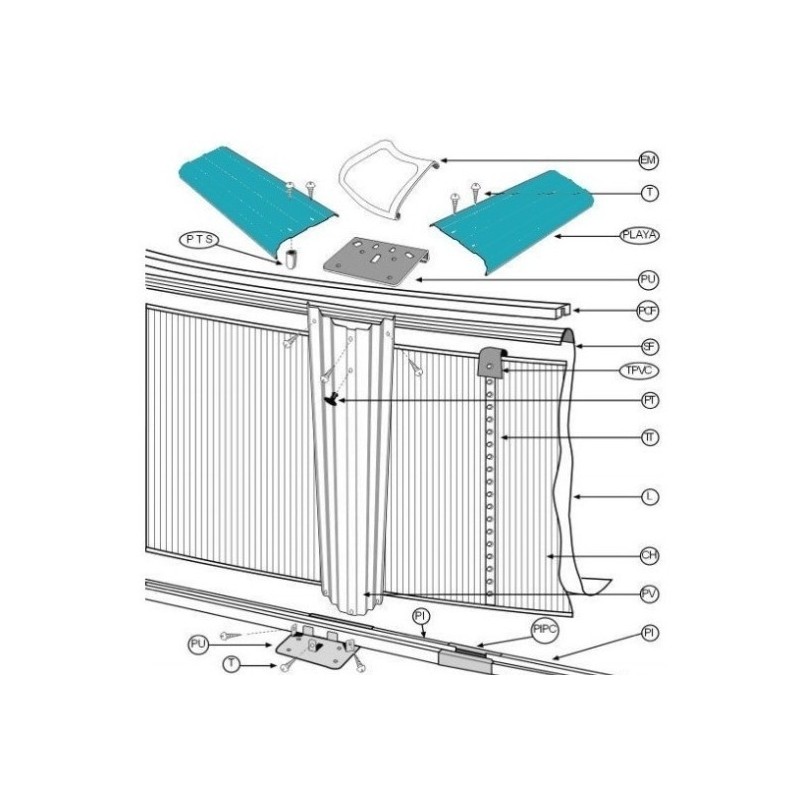 Kit Playas Piscina Gre Redonda Ø460. PLY150101400