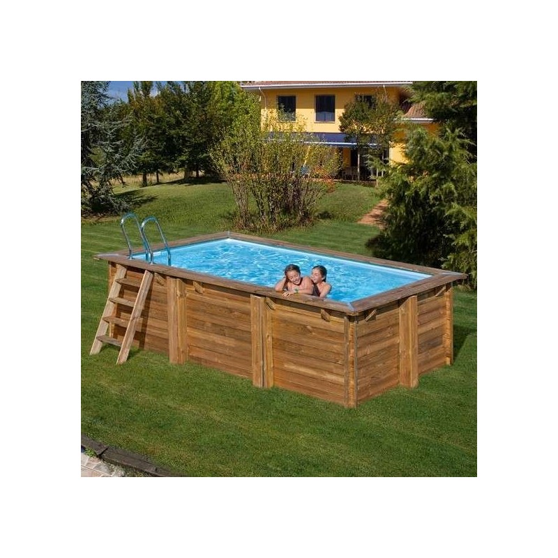 Piscina elevada de madera rectangular Marbella 2 - 420 x 270 x 117cm Gre. 7900962