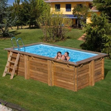 Piscina elevada de madera rectangular Marbella 2 - 420 x 270 x 117cm Gre. 7900962