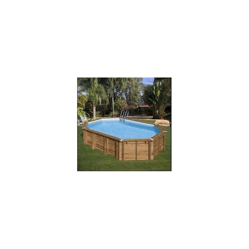 Piscina elevada de madera ovalada Safran-2 620 x 395 x 136 cm Gre. 7900892