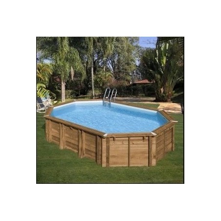 Piscina elevada de madera ovalada Safran-2 620 x 395 x 136 cm Gre. 7900892