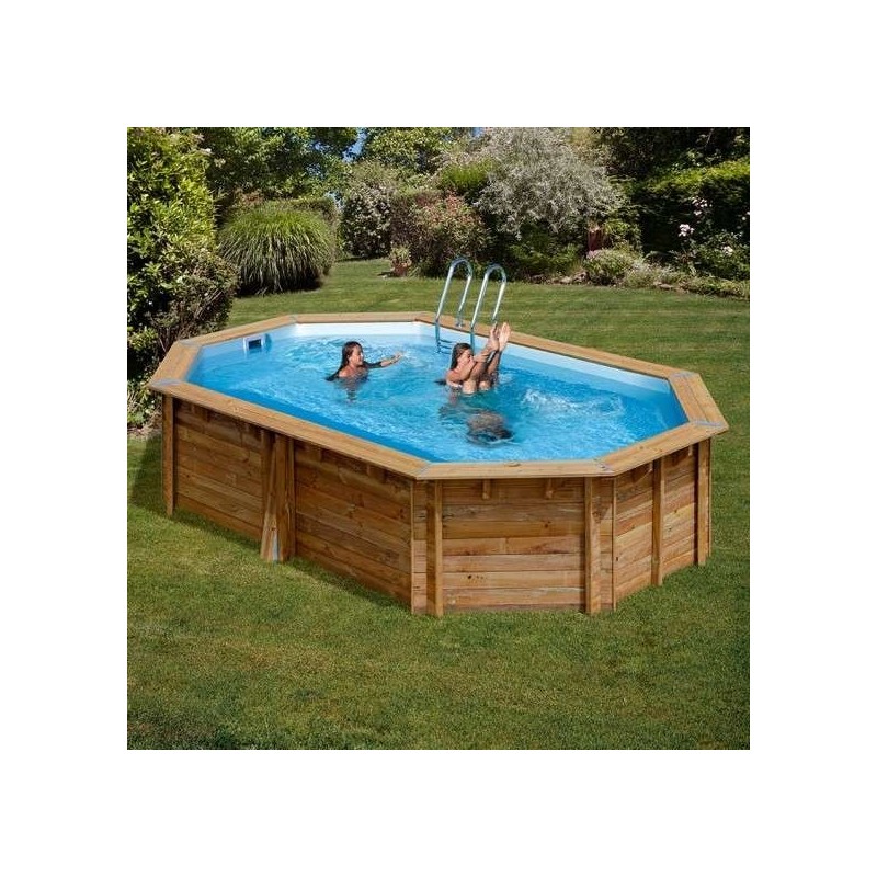 Piscina elevada de madera ovalada Cannelle-2 535 x 356 x 117 cm Gre. 7900872