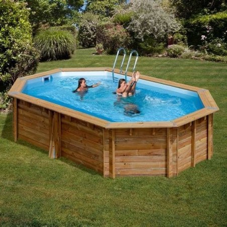 Piscina elevada de madera ovalada Cannelle-2 535 x 356 x 117 cm Gre. 7900872