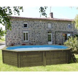 Piscina elevada de madera ovalada Cannelle-2 535 x 356 x 117 cm Gre. 7900872