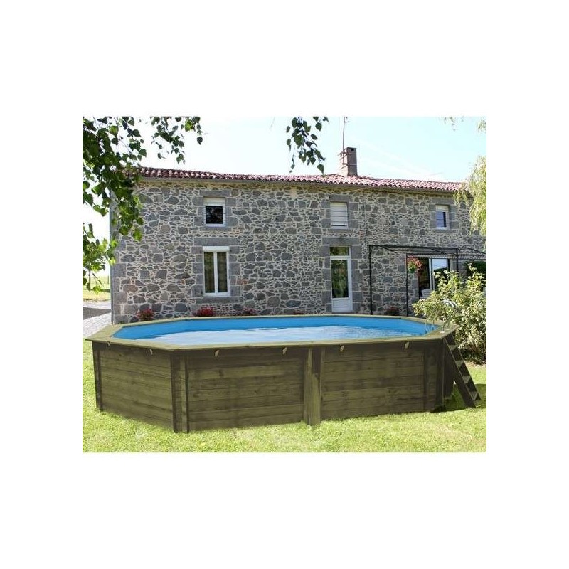Piscina elevada de madera ovalada Cannelle-2 535 x 356 x 117 cm Gre. 7900872