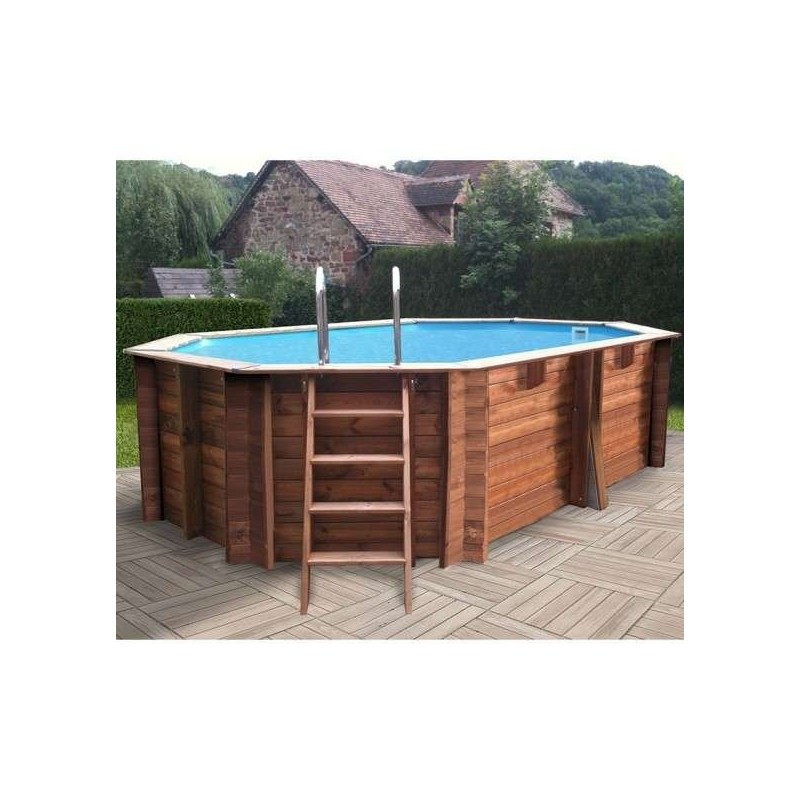 Piscina elevada de madera ovalada Grenade-2 436 x 336 x 117 cm Gre. 7900862