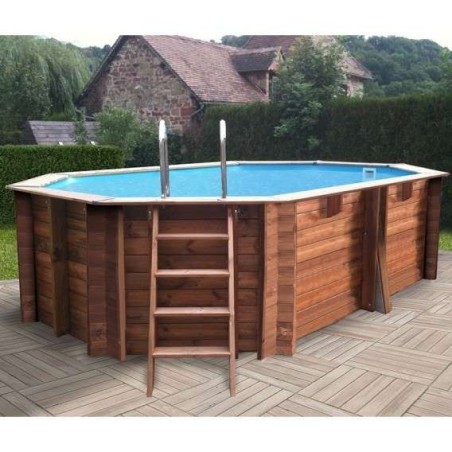 Piscina elevada de madera ovalada Grenade-2 436 x 336 x 117 cm Gre. 7900862