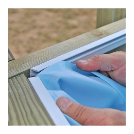 Liner azul piscina madera Vasto Ø428 x 136 cm Gre. F790302