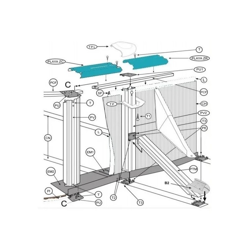 PLAYAS PISCINA OVALADA GRE BLANCA 132 CM PACK 12 U. PLY150121095